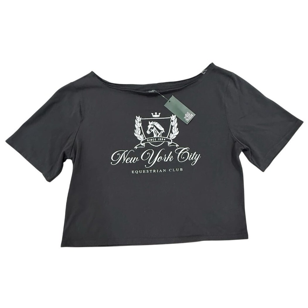 Wild Fable NYC Equestrian Club Oversized‎ Crop Tee Small